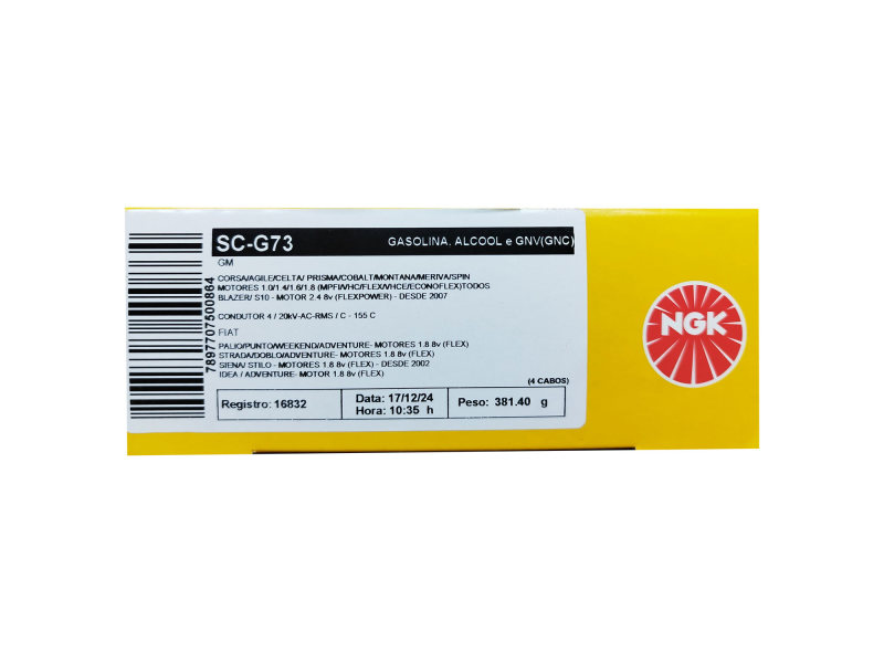 Cabo de Vela NGK para Chevrolet Spin 1.8 8V Flex 2013 2014 2015